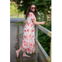 Dlouhé hedvábné šaty květ 21073B Italy