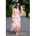 Dlouhé hedvábné šaty květ 21073B Italy