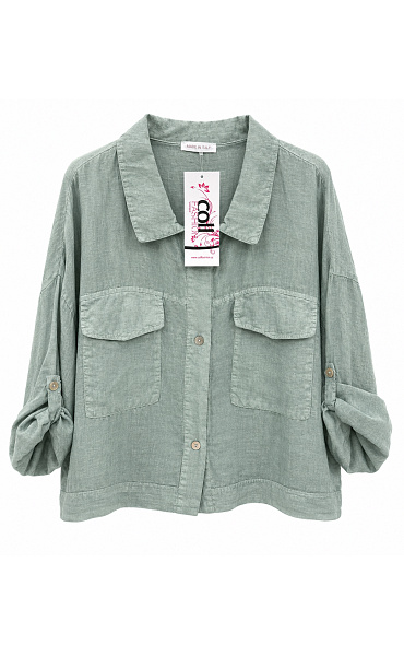 Stylová lněná bunda OVERSIZED 13292