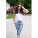 Kalhoty capri potisk do gumy 21822