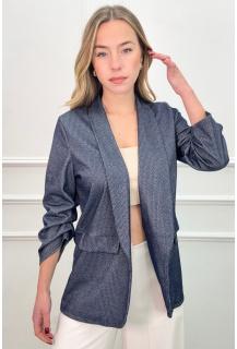 Trendy sako/kardigan s řaseným rukávem 19052