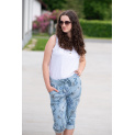 Kalhoty capri potisk do gumy 21822