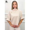 Trendy halenka se stojáčkem a broží 39198