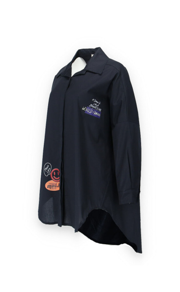 Košile oversize s aplikací (SMILE) 39806