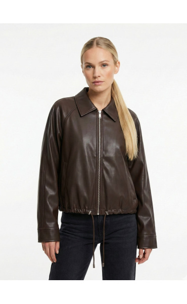 Trendy koženková bunda na zip K-ZELL 3592