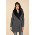 Kabát s kožešinovým límcem Laura Jo Paris 21036