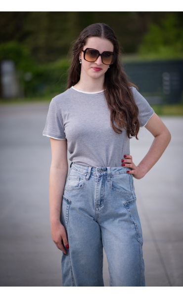 Elegantní halenka kr. rukáv R62318