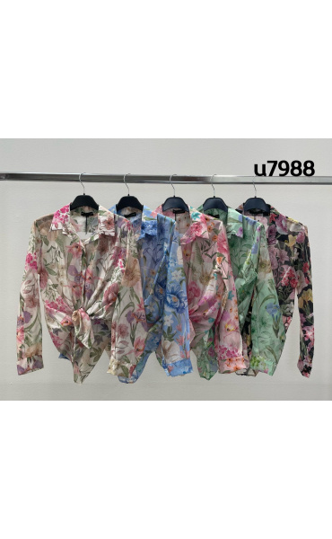 Košile květ na uzlík U7988