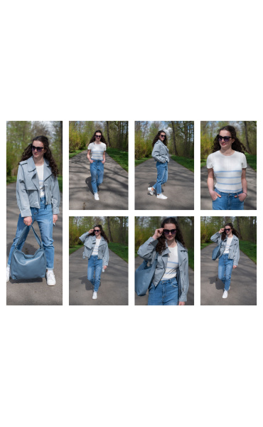 Kalhoty džínové boyfriend 3D-1360-1 Itálie