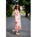 Dlouhé hedvábné šaty květ 21073B Italy