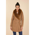 Kabát s kožešinovým límcem Laura Jo Paris 21036