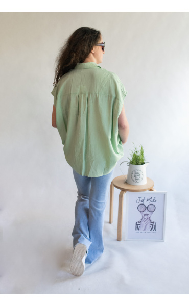Košile bez rukávu oversize MO-S620