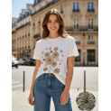 Triko s potiskem květů kr. rukáv R2668