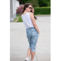 Kalhoty capri potisk do gumy 21822