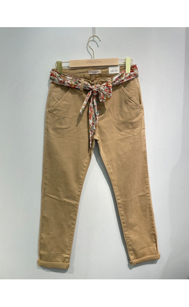 Elegantní chino kalhoty s šátkem Onado H2819