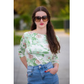 Halenka s potiskem KVĚT 3/4 rukáv 23007 