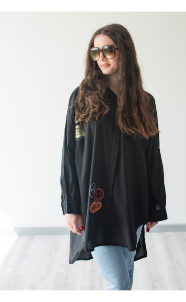 Košile oversize s aplikací (SMILE) 39806