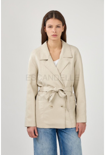 Koženkové sako s vázáním Ovania ESC 5262