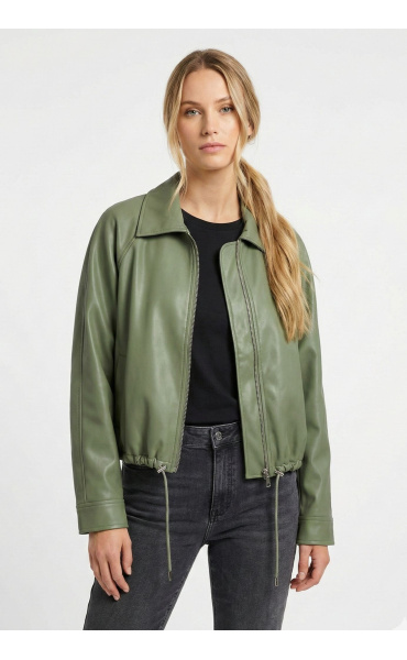 Trendy koženková bunda na zip K-ZELL 3592