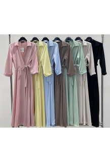 Dlouhé překládané šaty s vázáním U 12152