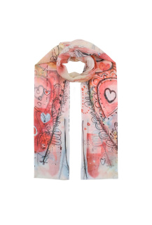 Dámská šála vzor kočka E-09648